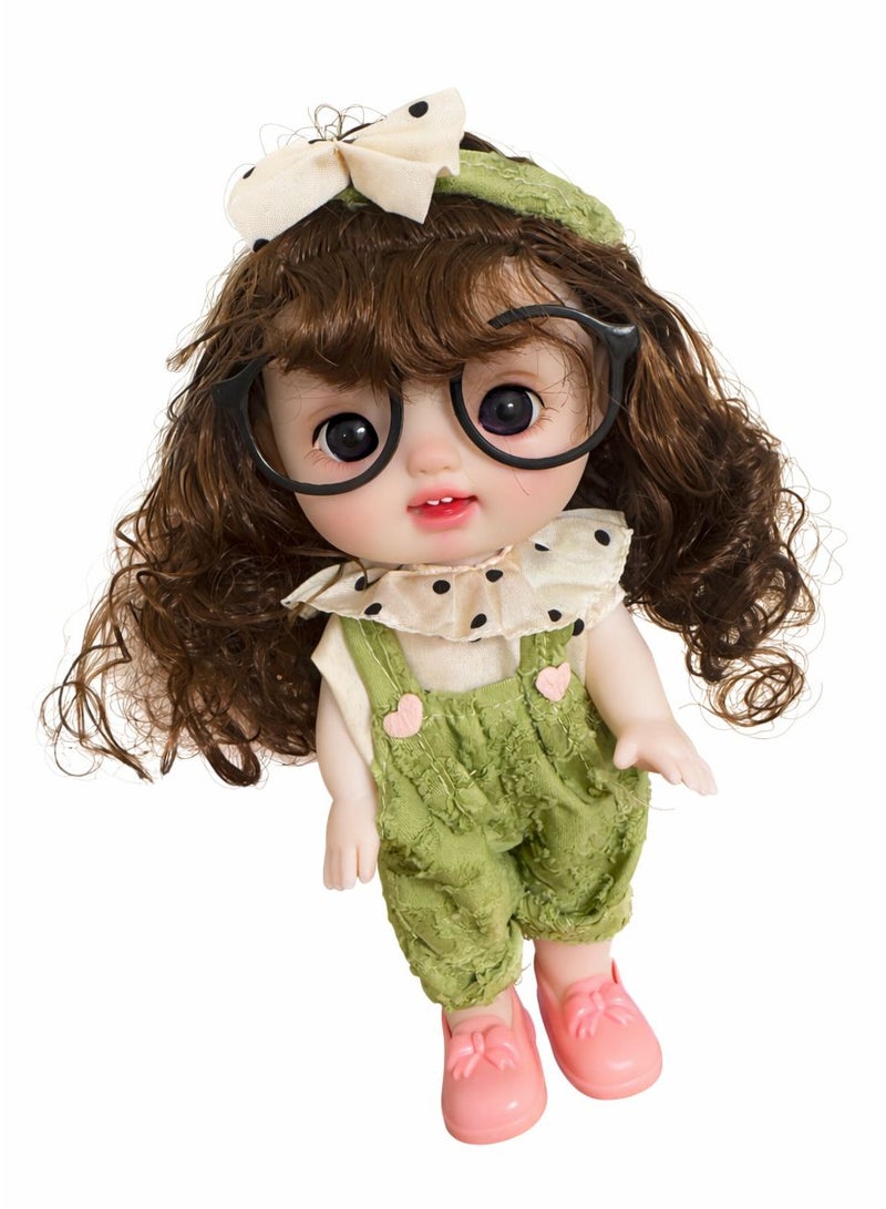 عروسة كوتي بوتي المصغرة مع النظارات، لعبة دمية